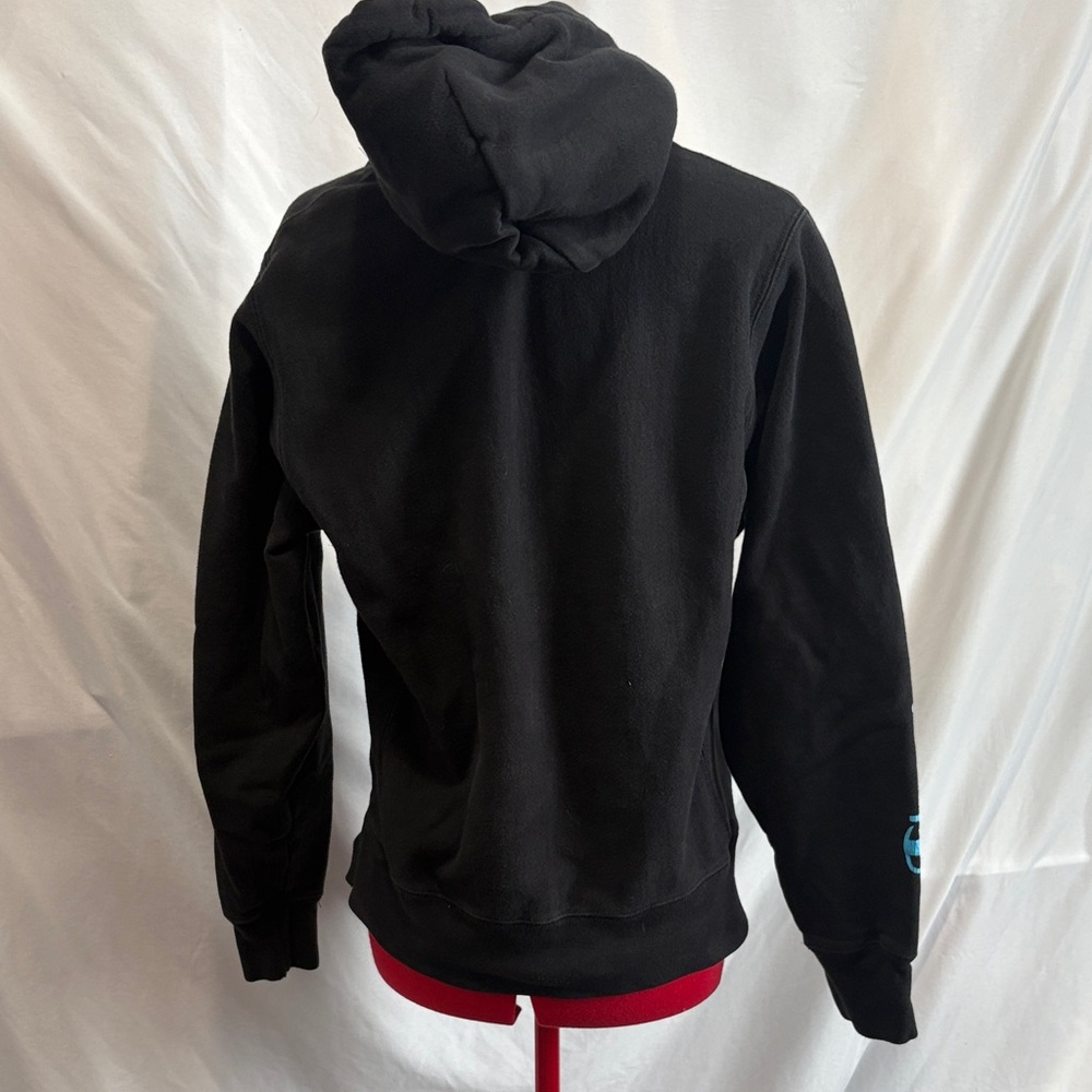 Champion Black Hoodie with Blue Graphic - Picture 3 of 5